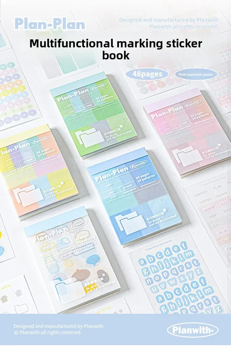 Muilti-Functional Stickers&Memo Note Pad Book Journal Scrapbook Mark Sticker School Stationery