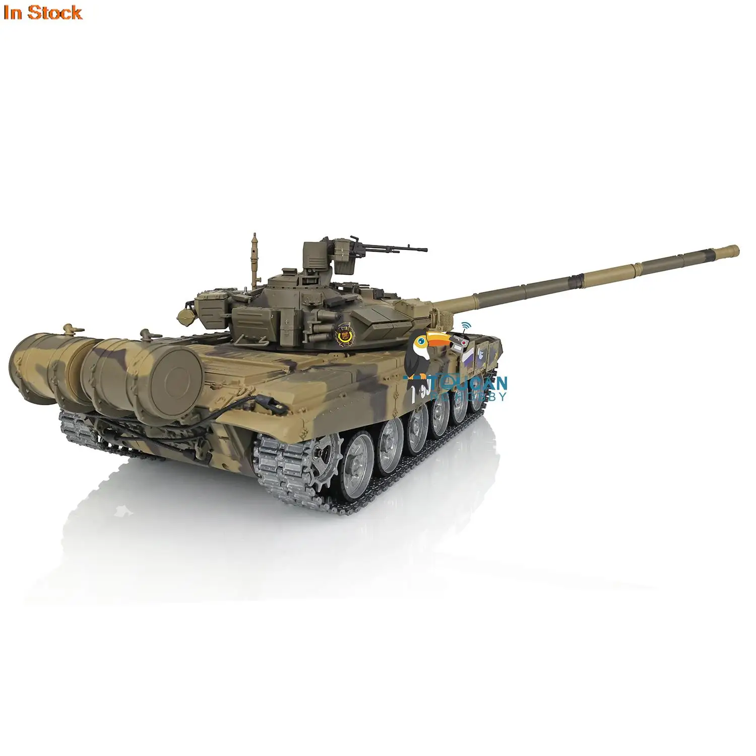 HENG LONG 1/16 7.0 T90 Remote Controlled Tank 3938 360° Turret Metal Tracks W/ Linkages Red Eye Steel Gearbox Army Toys TH17856 4