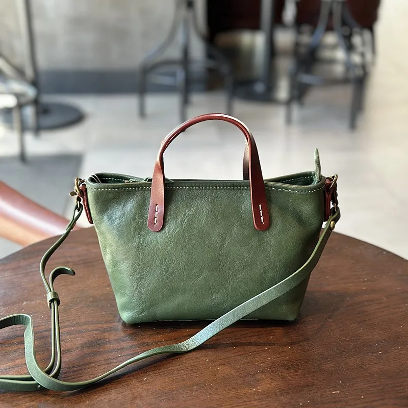 

Johnature 2024 Genuine Leather Mini Handbag Women's Crossbody Mobile Phone Bag Solid Color Versatile Cowhide Shoulder Bag