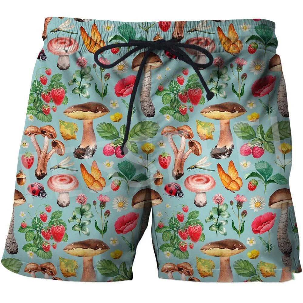 Tessffel Mushroom Hipple Psychedelic Trippy Tattoo Colorful Casual 3DPrint Unisex Beach Short Pants Summer Shorts Men/Women X1