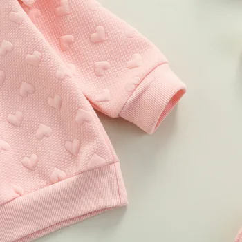0-24M Newborn Infant Baby Girl 2Pcs Autumn Clothing Set Long Sleeve Heart Printed Top Shirt Long Pants 4
