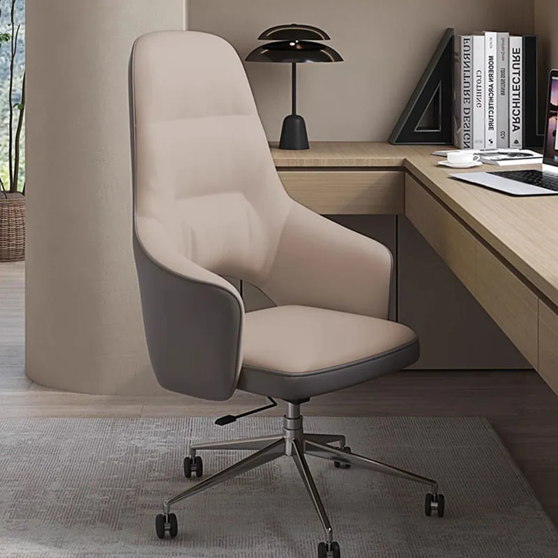 Modern Rolling Leather Office Chair Zero Gravity Lazy Gamer Nordic Executive Chair Lounge Reading Poltrona Office Furniture zero gravity luxury ergonomic chair recliner leather office lazy modern chair cushion executive reading sandalyeler furniture