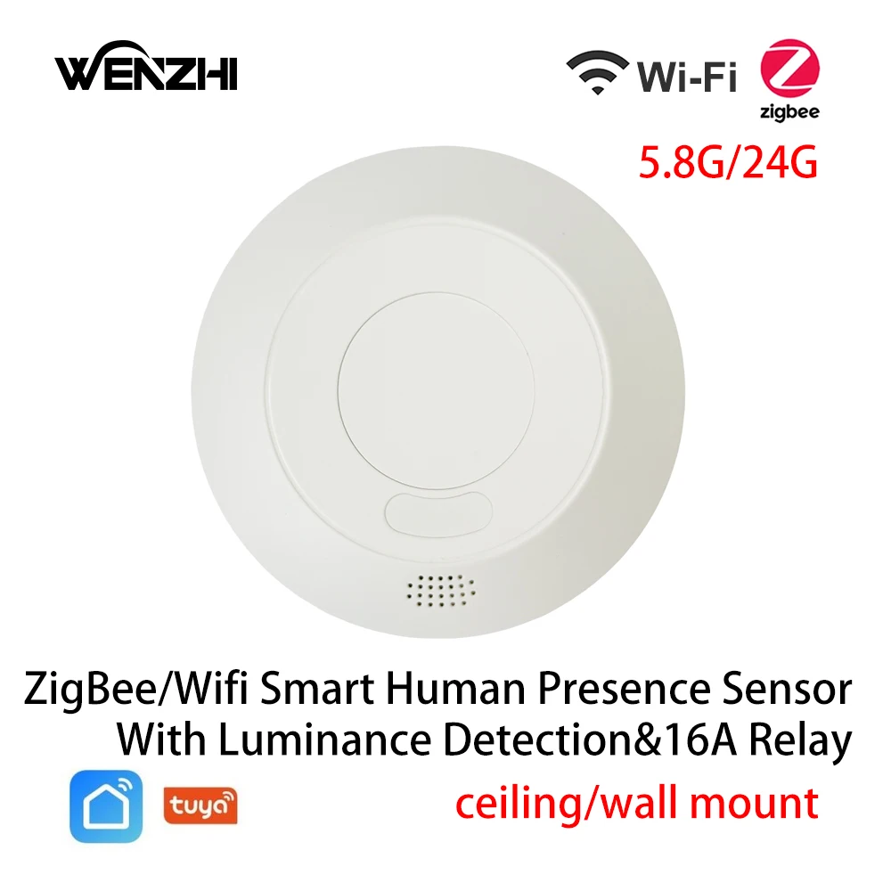 ZigBee/Wifi 5.8/24G MmWave Radar Human Presence Motion Sensor Switch Light Luminosity Detection 110/220V Tuya Smart Life Home motion sensor human presence sensor motion sensor switch light sensor