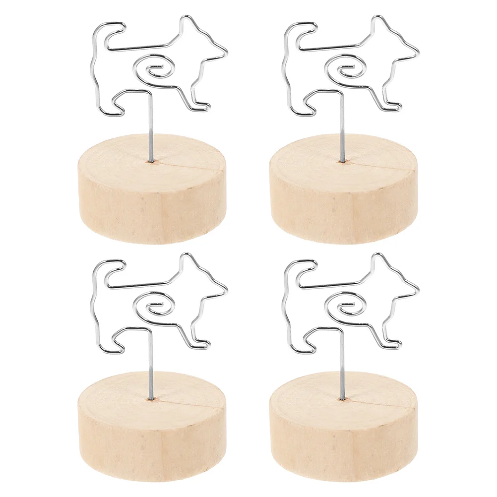 

4 Pcs Table Card Holders Clip Clips Business Aluminum Alloy Picture Banquet