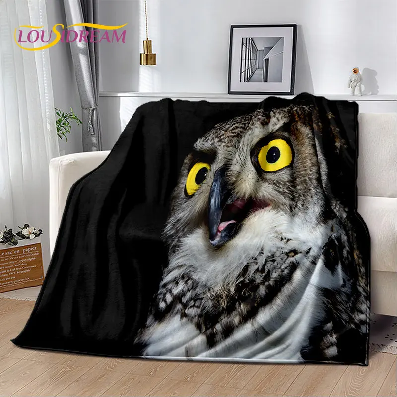 

Cute Owl 3D Cartoon Soft Plush Blanket,Flannel Blanket Throw Blanket for Living Room Bedroom Bed Sofa Picnic Cover Bettdecke Kid