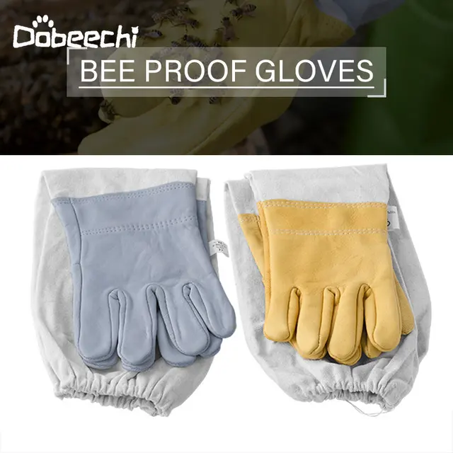 Méhész-Kesztyű Anti-Kesztyű Védőhüvelyek Szellőztetett Báránybőr És Vászon Kiváló Minőségű Apikulturális Szerszámok Méhészeti Kesztyű