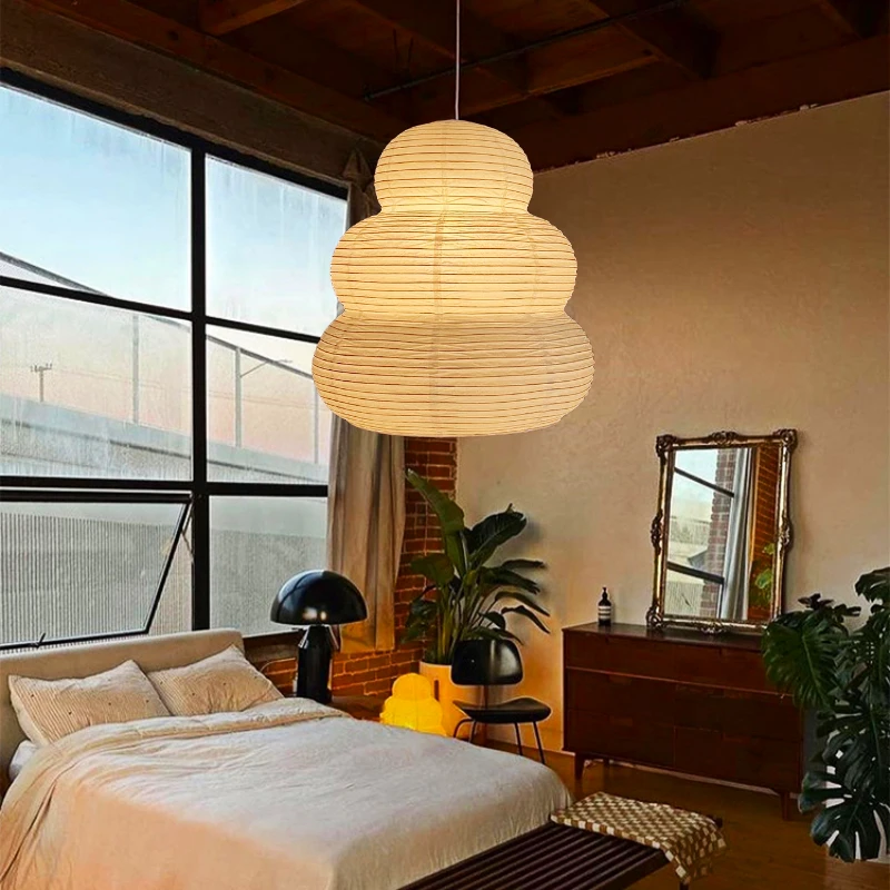 Noguchi Yong Pendant Lights Akari Wabi-sabi Ceiling Lamp Japanese Rice Paper Chandelier For Living Room Home Decor Hanging Light pendant lights ceiling light pendant lamp chandelier lighting vintage pendant lights rope pendant lamp