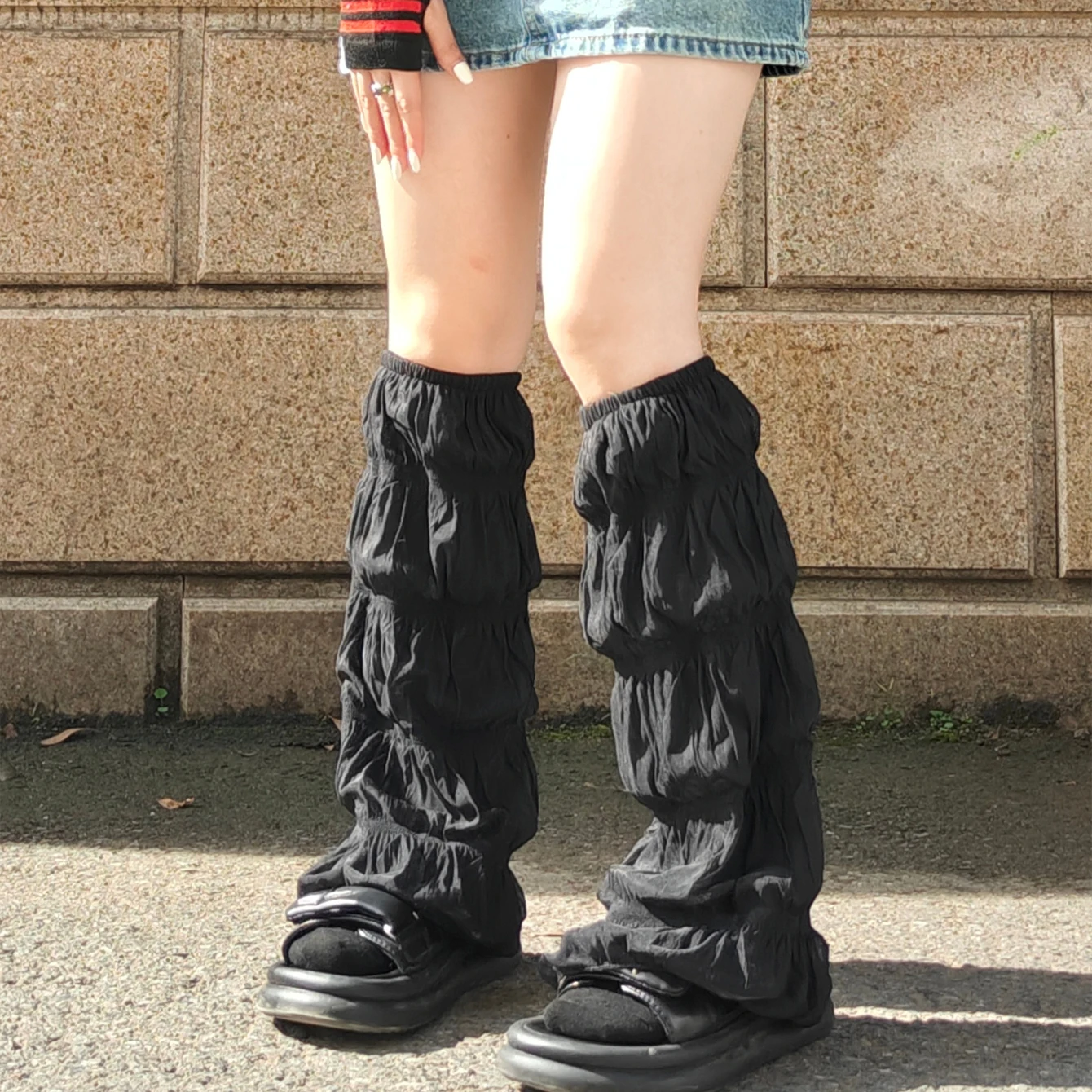 

Summer thin lace openwork knit long leg JK solid cool girl outdoor knee high bounce lady's lace socks long leg cover