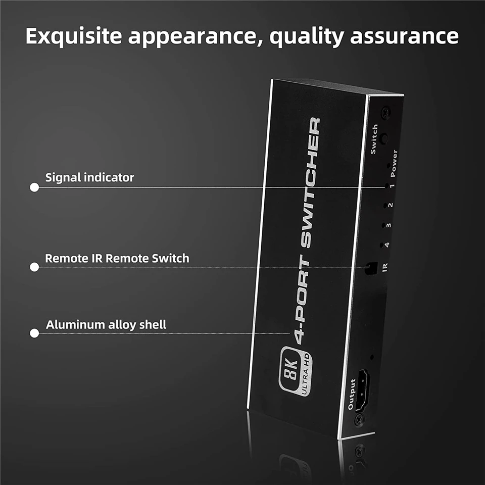 2026 Switcher HDMI 2.1-compatible 4K 120Hz 4 in 1 out 2 in 1 out 8K 60Hz Switch