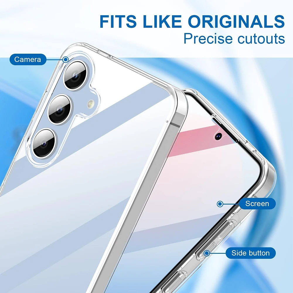 360 ° Custodia per telefono trasparente con copertura completa per Samsung Galaxy S24 S23 S21 FE S22 Plus Custodia rigida per PC ultra ibrida in silicone antiurto - immagine 2