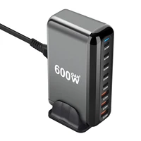 600W USB-C Charger, 100W USB-C Power Brick, Suitable for Charging Multiple Phones GaN III 8-Port Fast Charging Hub; PD 3.1 140W Laptop Charger Adapter Compatible with MacBook Pro/Air, Dell, Steam Deck, iPhone 16/15/11, and Galaxy S 3