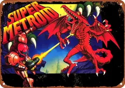 Vintage Style Aluminum Tin Sign - Super Video Game Wall Decor - Aluminum 14x20cm (Aluminum sign)
