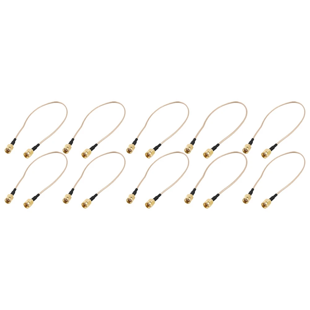 A43T 10Pcs 12 인치 RP-SMA 암-RP SMA 암 플러그 RF 피그테일 케이블 RG316