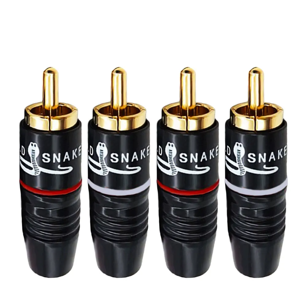 

Musical Sound High Quality RCA Male Plug Adapter Audio Phono Gold Plated Solder Hi-Fi 24K Gold Speaker Plugs RCA Jack Adapter
