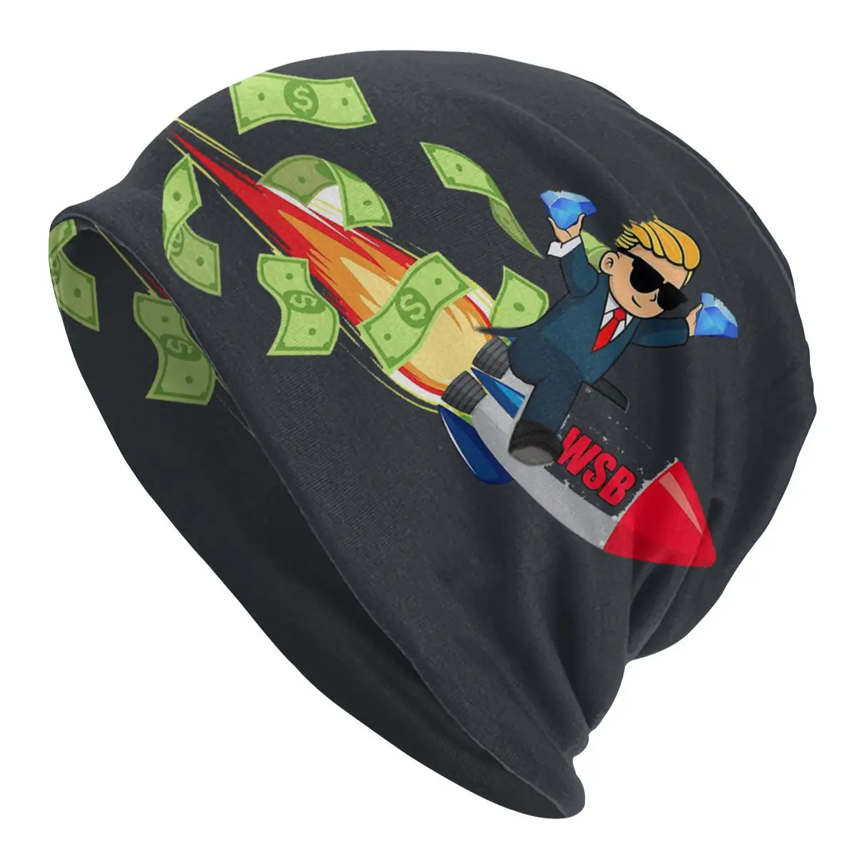 

WBS WallStreetBets Men Women's Beanie Hats WSB To The Moon Knitted Hat Hip Hop Earmuff Bonnet Street Skullies Beanies