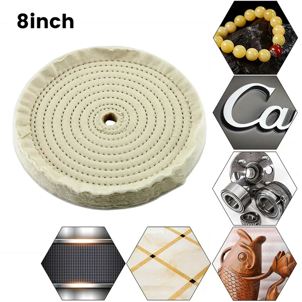 

Polishing Buffing Wheel Soft Wheel 8'' Buffing Cotton For Bench Grinder 50Ply Pad Brand new Practical Accessories