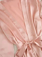 Women's Satin Sleepwear Pajama Set Pink Sexy Lingerie Bath Robe Lace Patchwork Silk Night Dress Trousers Home Clothed Nightwear - Image 3