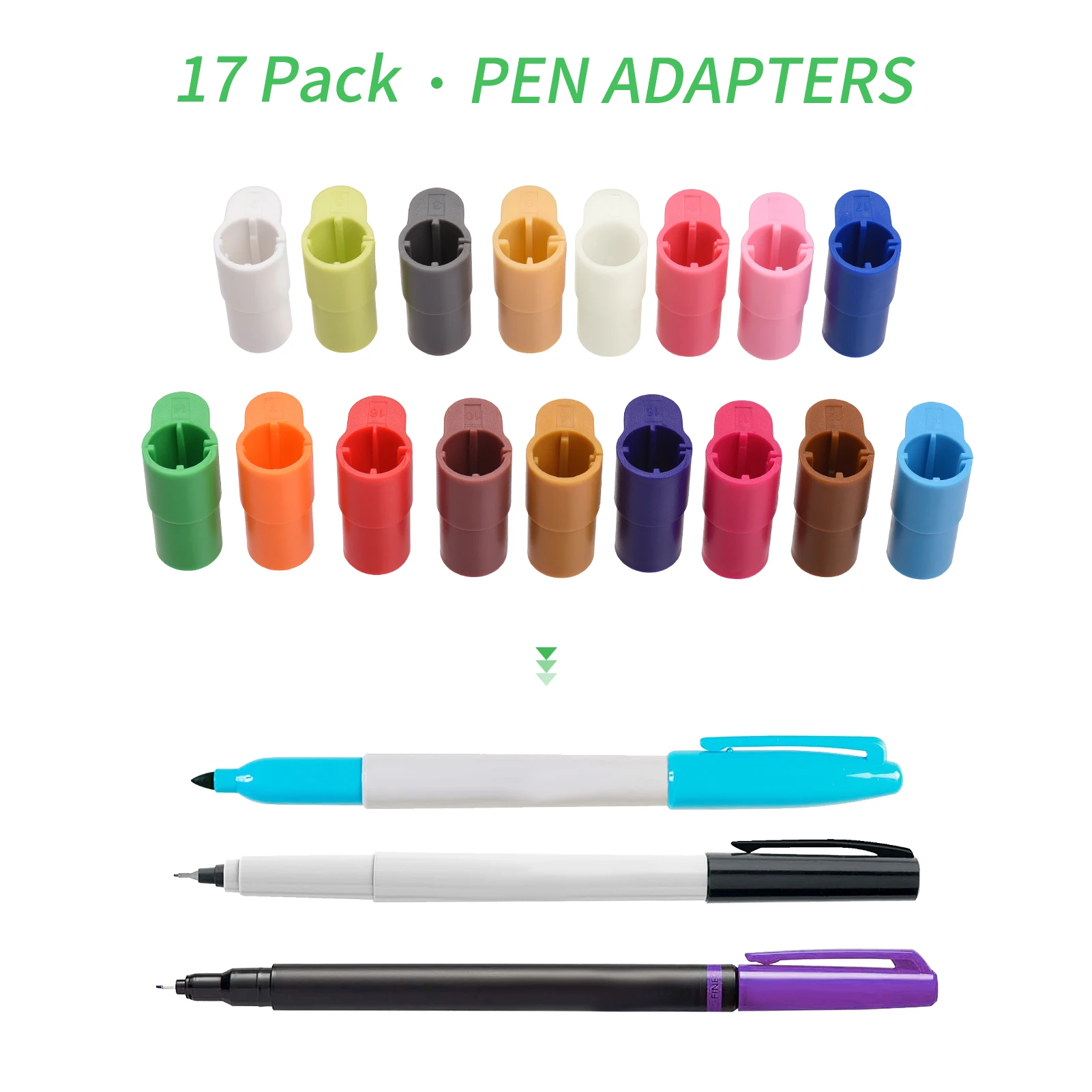 Enhanced Pen Adapter Set for Cutting Machines – 17 Piece Marker Holder Replacement Kit