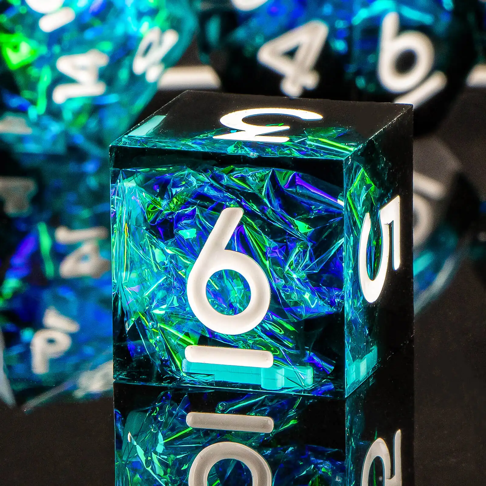 DND 수지 샤프 에지 주사위 세트, 수제 D 및 D 던전 및 드래곤 주사위, RPG 역할 놀이 게임 D&D 주사위 D20 D12 D10 D8 D6 D4
