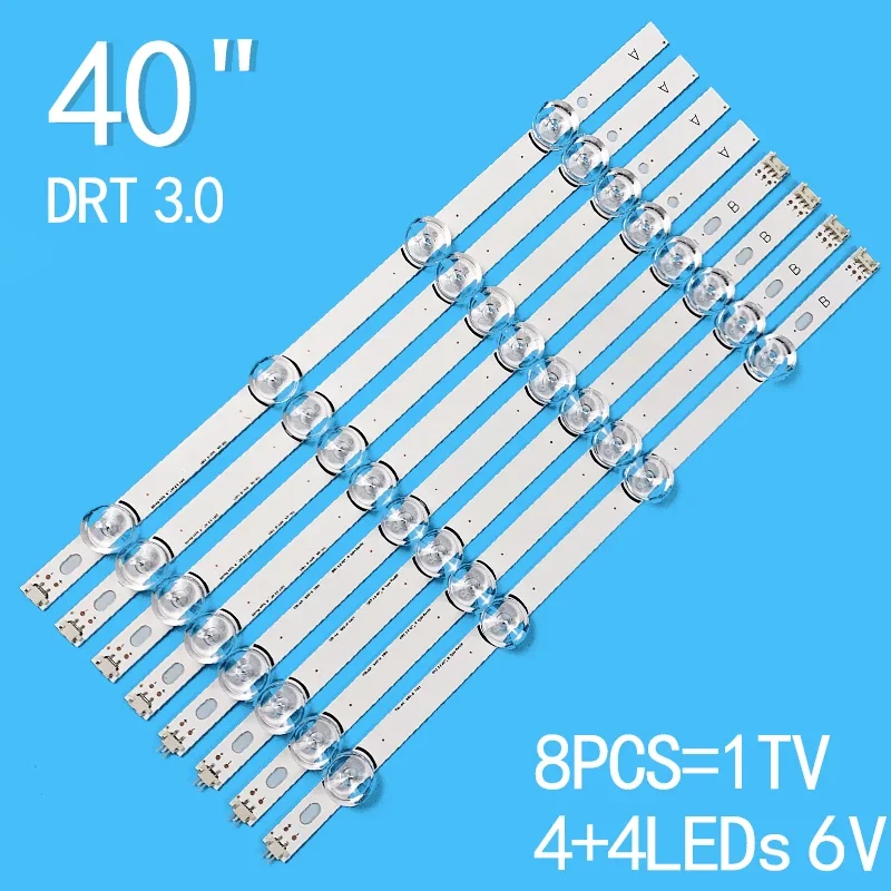 New 8PCS/lot For LG 40 LCD TV INNOTEK DRT 3.0 40 A B 6916L-0885A 6916L-0884A 40LF630V 40LF570V SVL400 HC400DUN-VCKN1-211X 8pcs 4 4leds strip for lg 40 drt4 0 rev0 7 a b type svl400 6916l 0884a 6916l 0885a 40lf630v 40lx560h 40lh5300 40lh5700 40lf570v