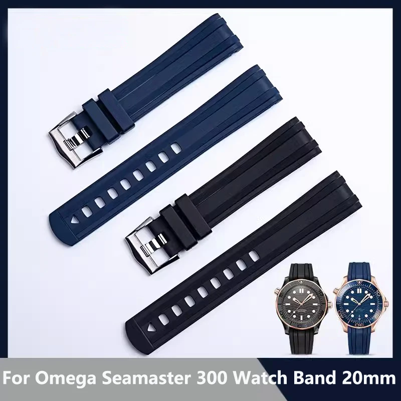 Cinturino Per Accessori Per Orologi In Gomma Di Alta Qualità Per Cinturino Omega Seamaster 300 Speedmaster Bracciale In Silicone Morbido Oceanico 20Mm