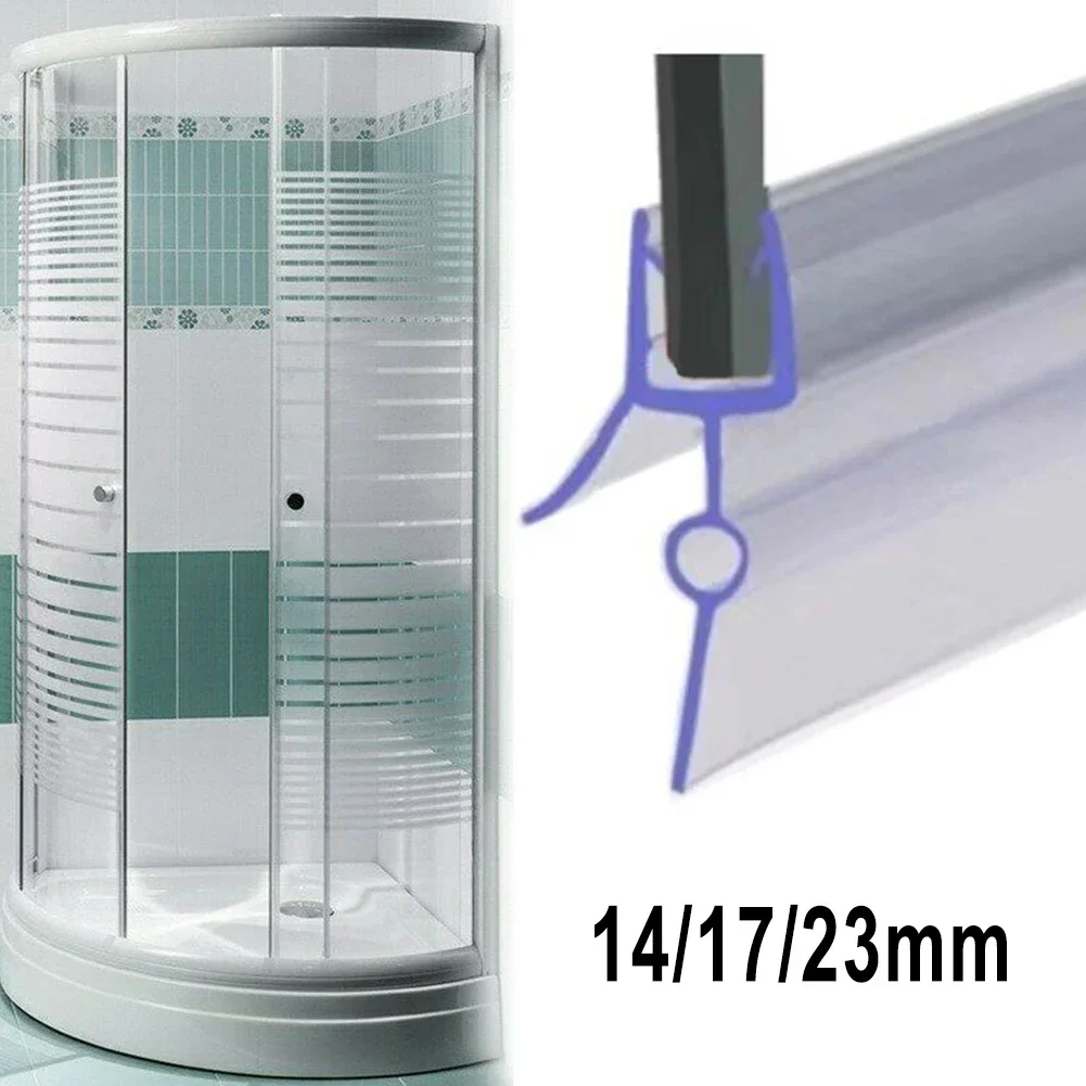 2Pcs Shower Screen Seal Strip PVC Door Bath Shower Seal Strips For 6mm Glass 14/17/23mm Gap Glue Free Waterproof Weatherstrip