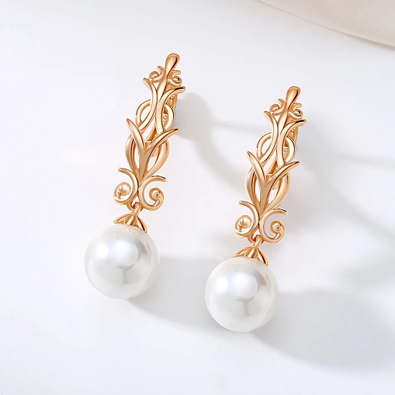 ピアス JOHO Ryeo earring drop SYOUJYO Luxury Pearl Long Drop Earrings For Women 585 Rose