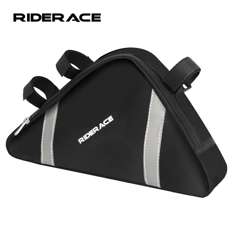 Borsa da bicicletta con striscia riflettente Borse da telaio per tubo anteriore per mountain bike Borsa triangolare MTB durevole impermeabile Accessori per ciclismo  18