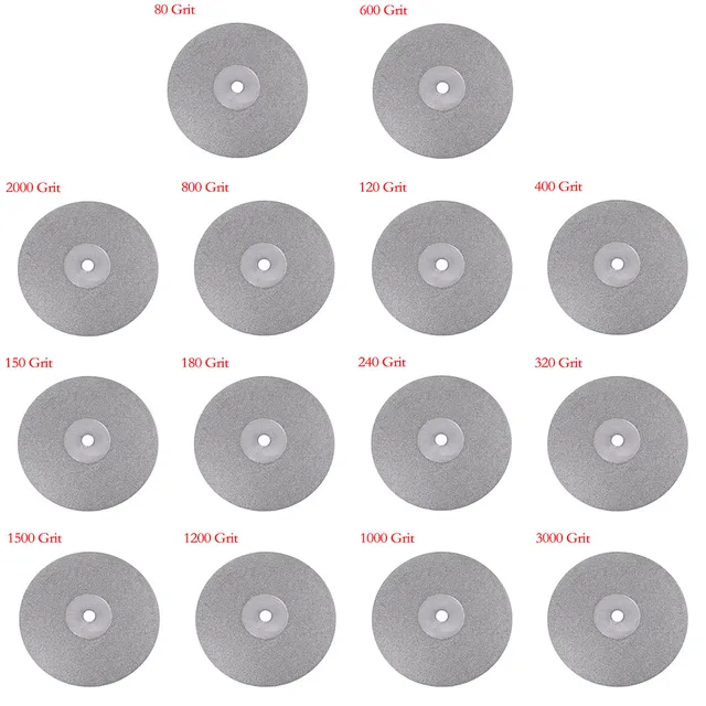 4" 100mm Coated Flat Lap Wheel Lapidary Polishing Grinding Disc 80~3000Grit For Jewelry Jade Crystal Glass Polishing 2