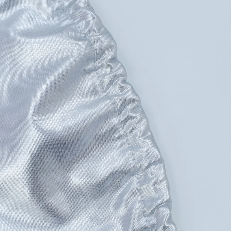 Women Summer Thin Simple Cup Bra Metallic Silver Color Bralette_voghion.com
