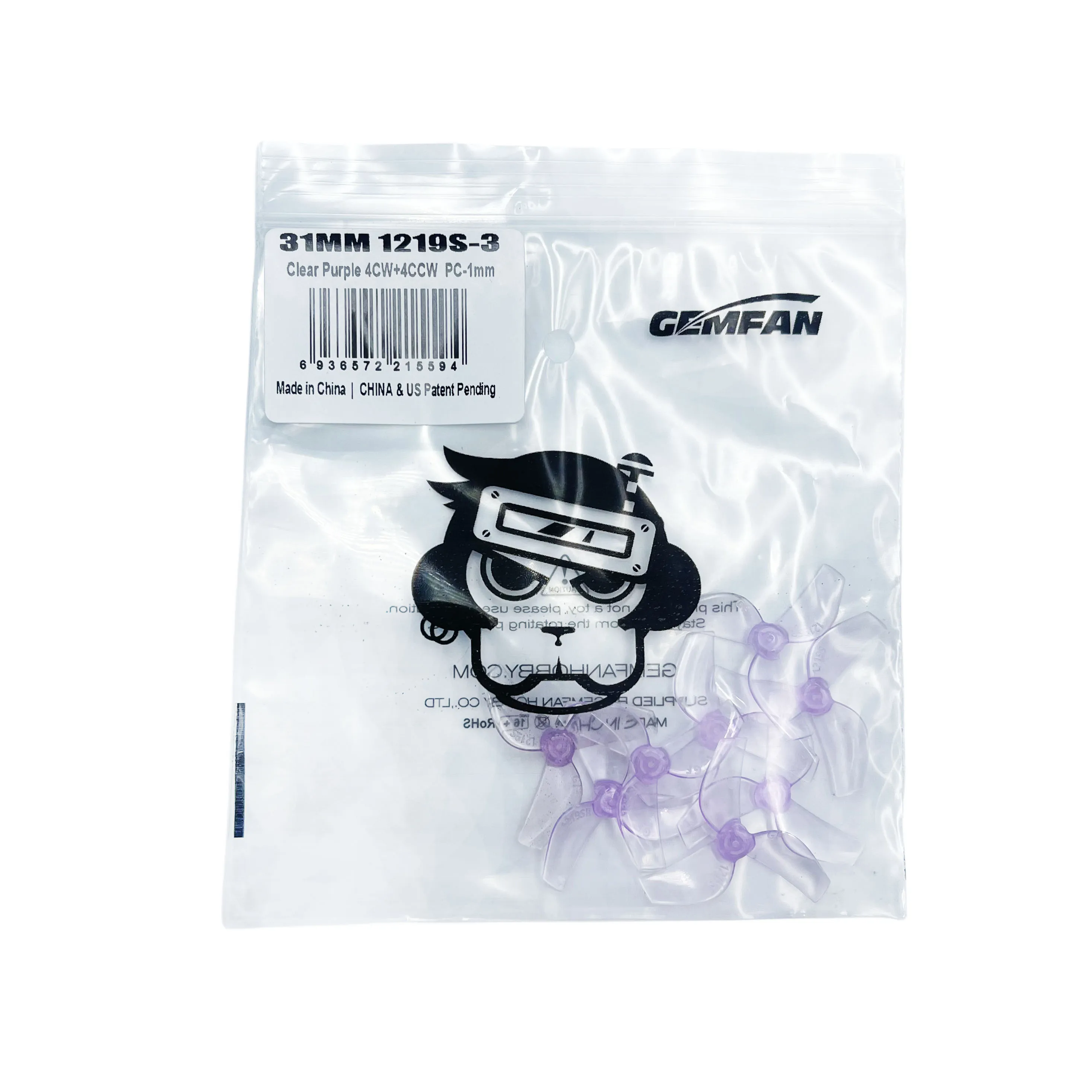Gemfan 1219S Hélices 1.2 pouces 1.9 pitch pour micro drones FPV