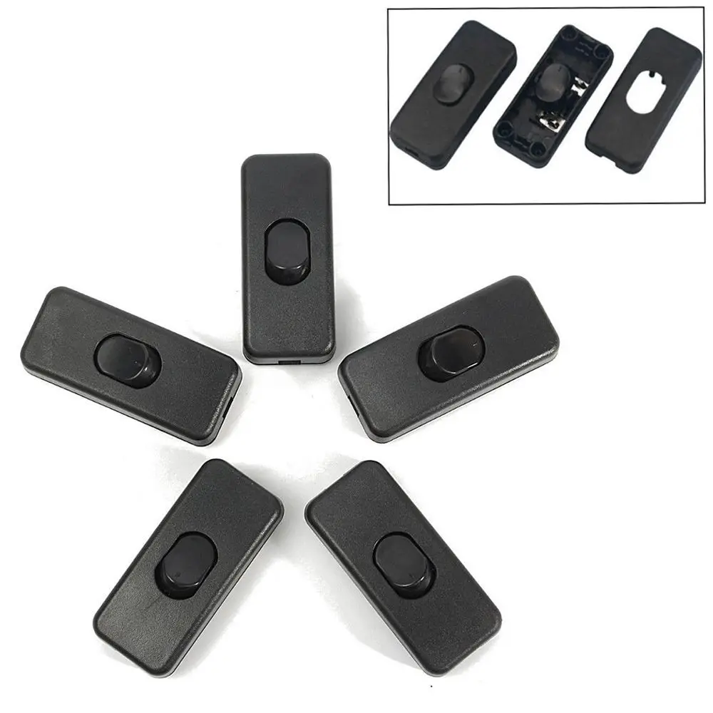 Black Inline ON/OFF Table Lamp Desk Light Cord Cable Switches 5Pcs/lot light switch