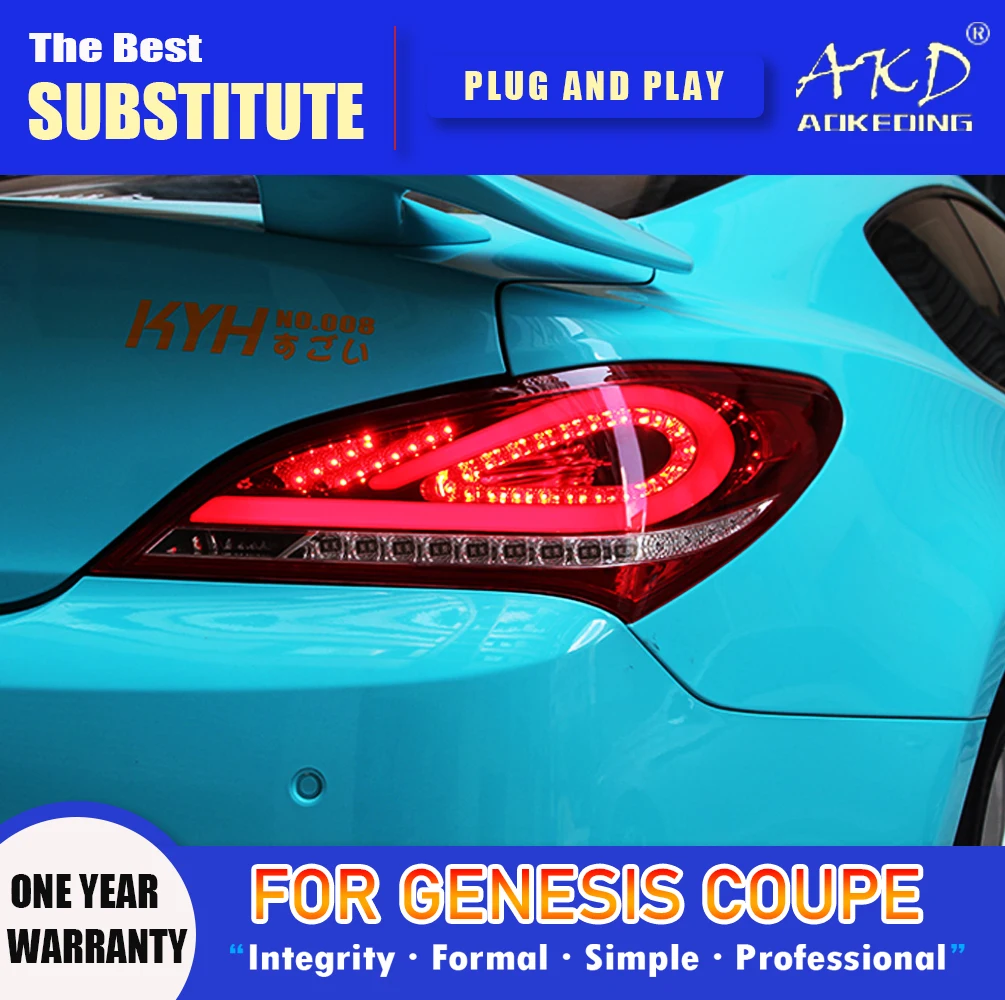 

Задняя фара AKD для Hyundai Genesis Coupe светодиодный Tail 2009-2013 Genesis Coupe, задний противотуманный сигнал поворота, автомобильные аксессуары