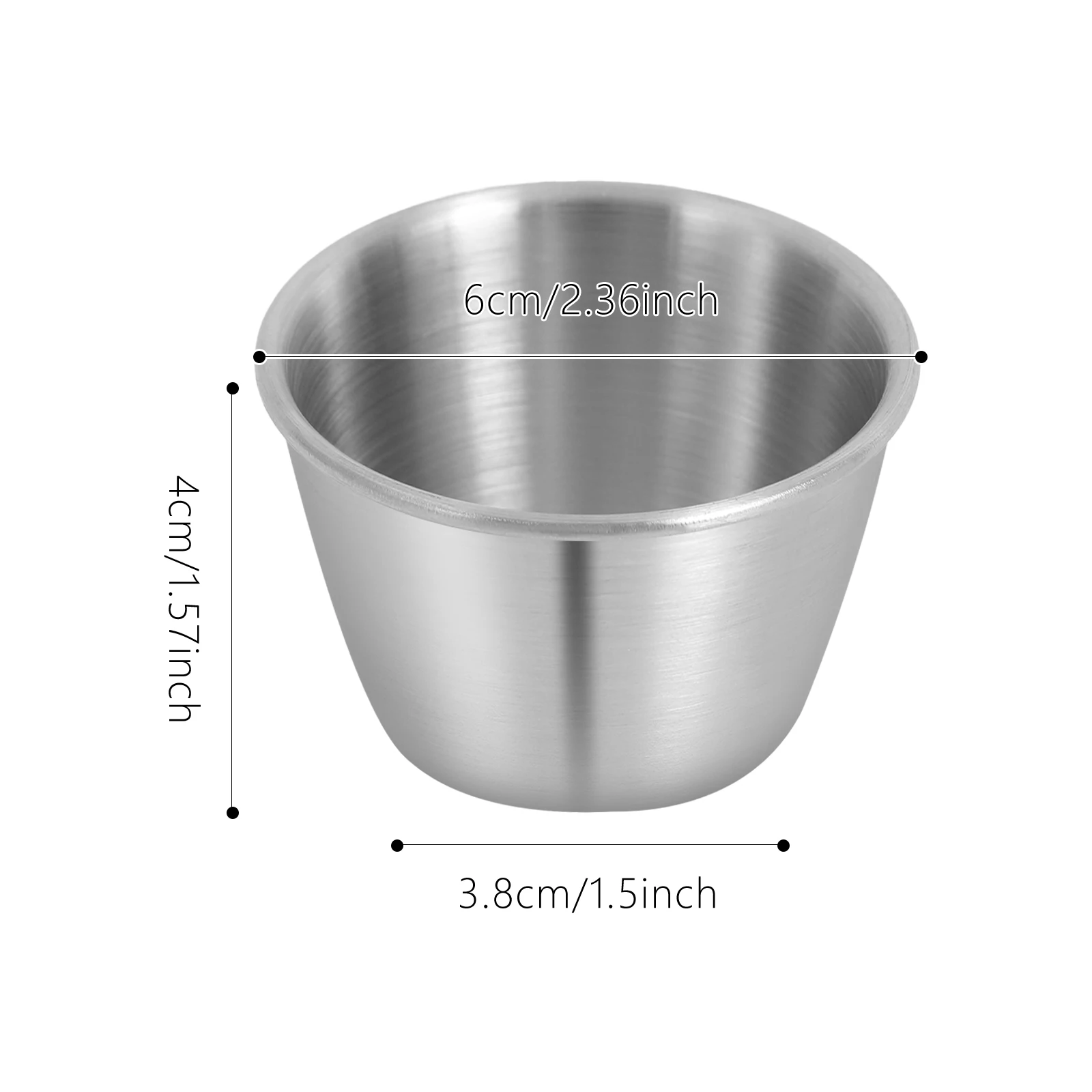 Premium 500er-Pack Edelstahl-Saucenschälchen, 70ml Mini-Gewürzbehälter Stapelbar für Restaurant, Heimküche, Party-Buffet – Detail 7