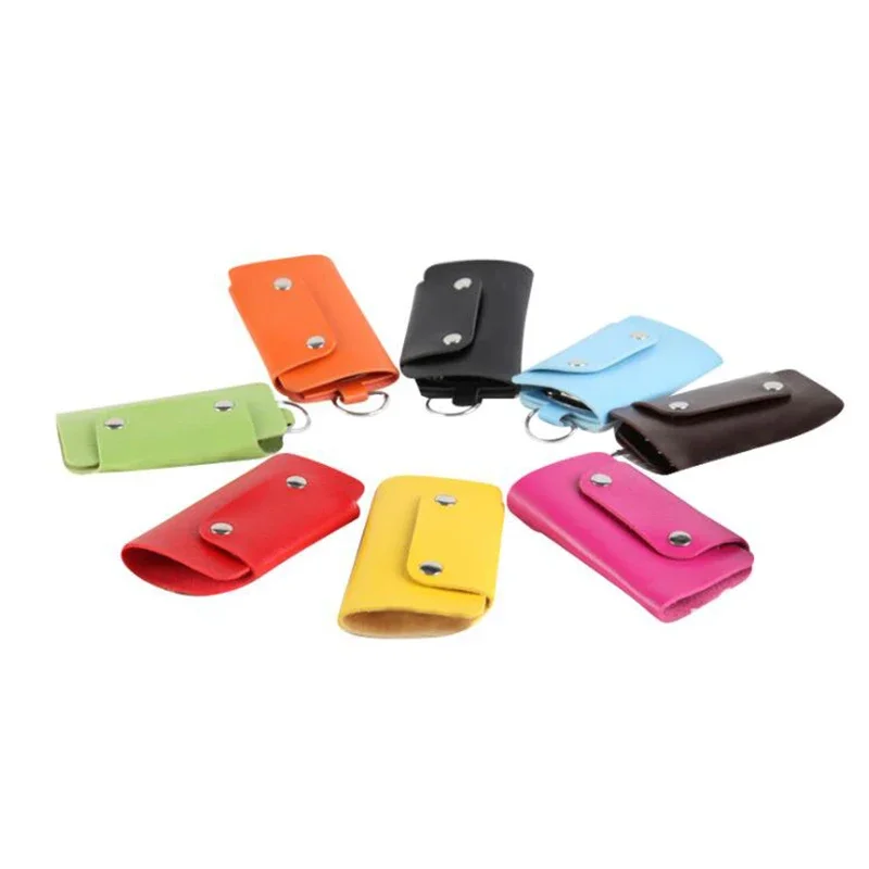 Fashion PU Leather Key Cover Wallet Business Gift Leather Key Chain Men Women Car Strap Waist Wallet KeyChains Keyrings key case key holder key organizer key purse key protector
