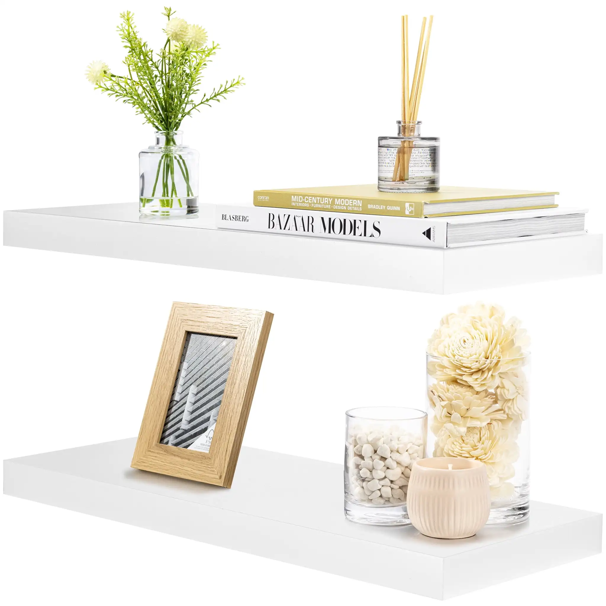 

Настенные полки Sorbus 2 шт. в упаковке-современные и традиционные декоративные подвесные полки-длина 24 дюйма, белые