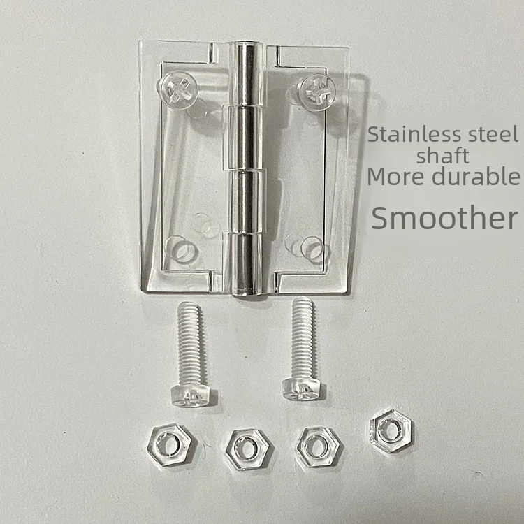 Transparent Acrylic Hinge Hole Screw Organic Plastic Flat Open Hinge Folding Page Door Hinges