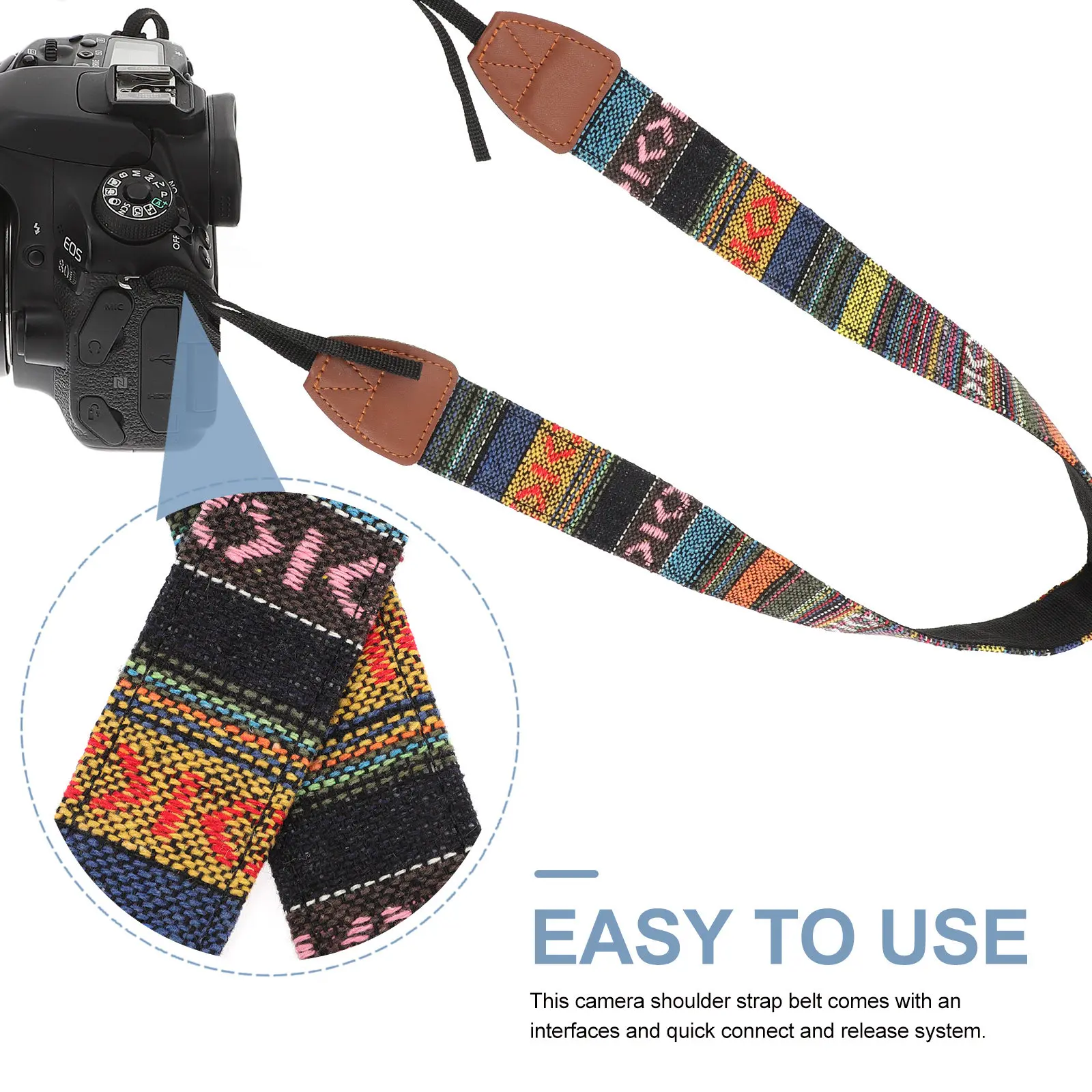 헤비 듀티 조절 가능한 카메라 숄더 스트랩, 미러리스 DSLR 카메라용 이중 레이어 엔드, 인체공학적 장시간 착용 가능
