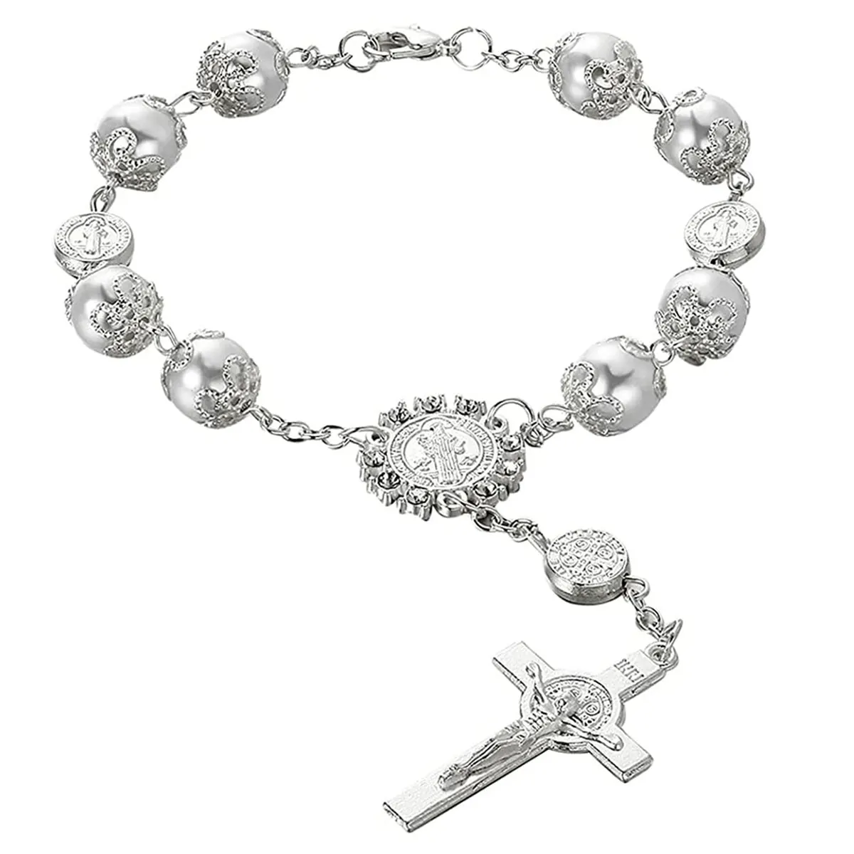 Pearl Cross Car Ornament 6