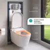 Aqueous in-Wall Smart Toilet Combo Set - Toilet Bowl with Bidet Seat Tank and Carrier System (2 X 4 Studs) Chrome Push Buttons 6