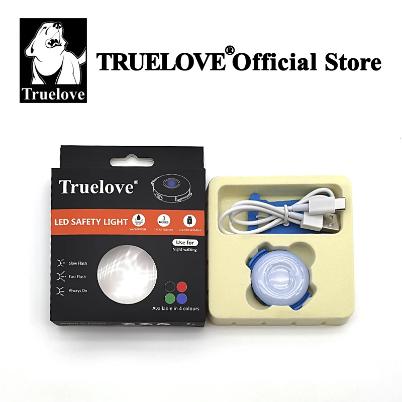 Truelove-Luz Led recargable por USB para perro, lámpara Flash impermeable IP65 Con 3 modos de luz, hace que tus adorados perros se puedan ver por la noche, TLD19103