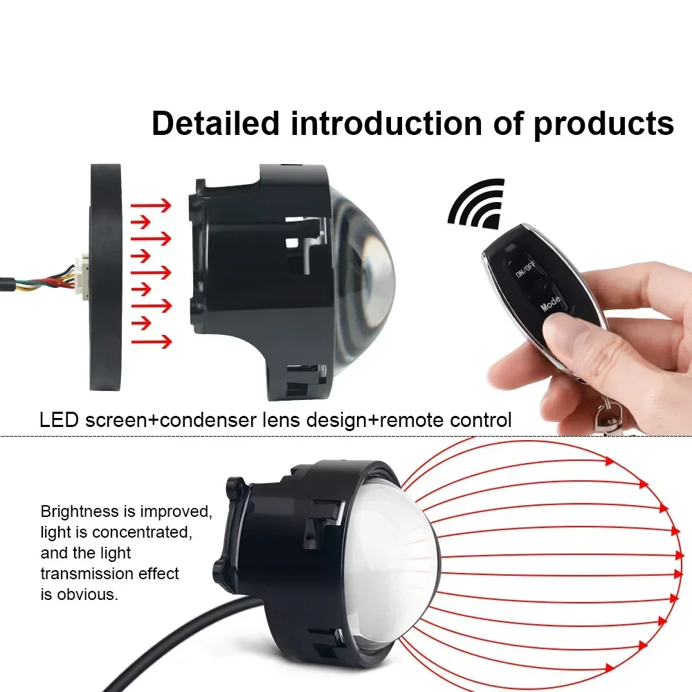LED Car Headlight Decoration Lights Flashing Demon Eyes