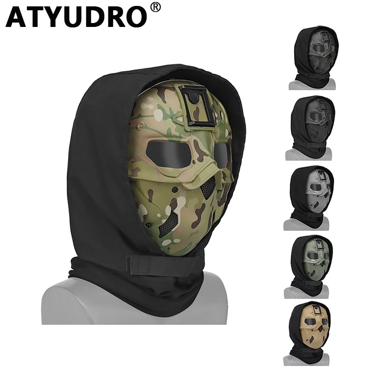 

ATYUDRO Tactical Wild Mask Set Headgear Airsoft Paintball CS Full Face New Wargame Hunting Outdoor Sports Protective Equipment