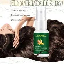 

LIDORIA Ginger Hair Growth Spray Serum Anti Hair Loss Products Fast Grow Prevent Hair Dry Frizzy Damaged Thinning Repair Care