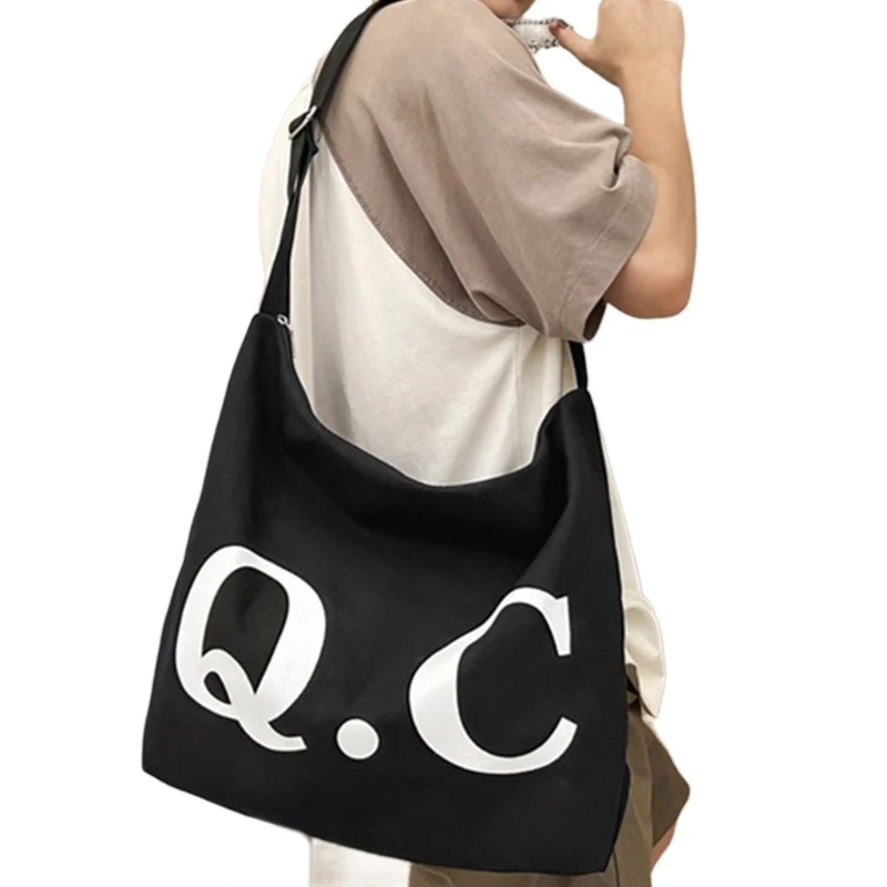 Durable Canvas Sling Bag Shoulder Crossbody Bags for Work and School E74B