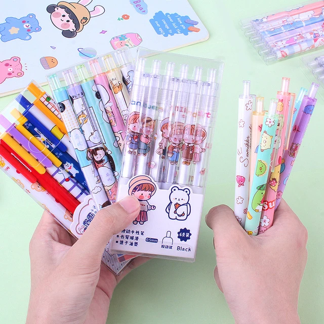 Ballpoint Pens Kawaii Cute Bear Pens 0.5mm Cartoon Multicolor Writing Pen  School Accessories Stationery For Girls