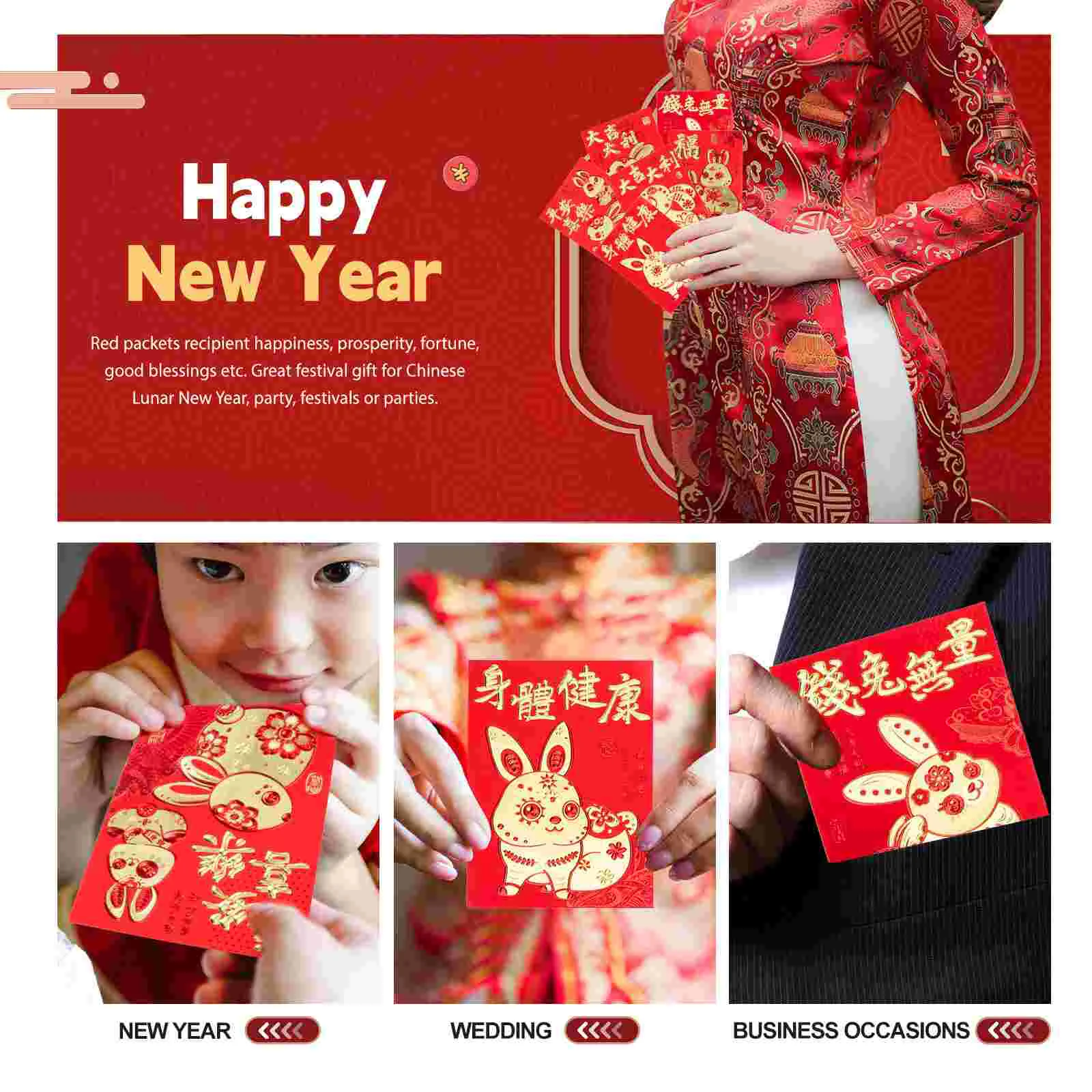 Chinese New Year Rabbit Red Envelope for Wedding Party Bunny Packet  Envelopes