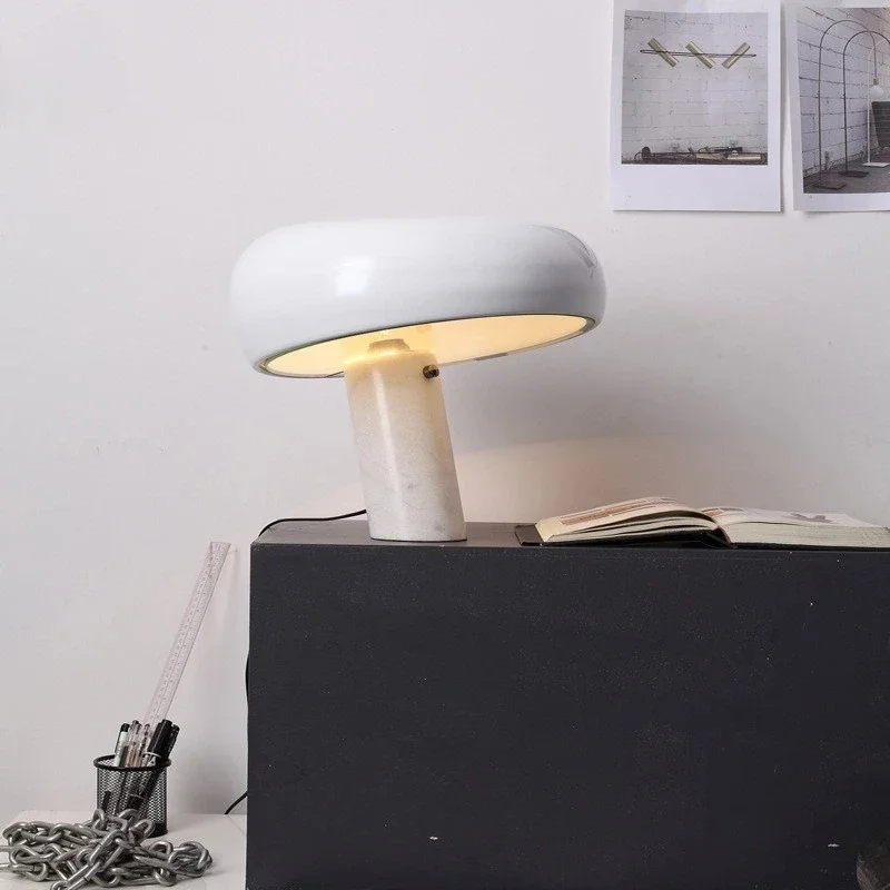 

Italian Luxury Designer Mushroom Marble Desk Lamp Modern Children's Study LED Table Lamps Living Room Bedroom Decorative Lights