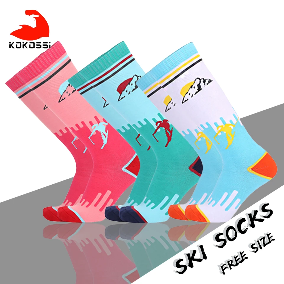 

KoKossi лыжные Бриджи длинные женские впитывающие пот высокоэластичные зимние уличные теплые спортивные износостойкие носки для снега