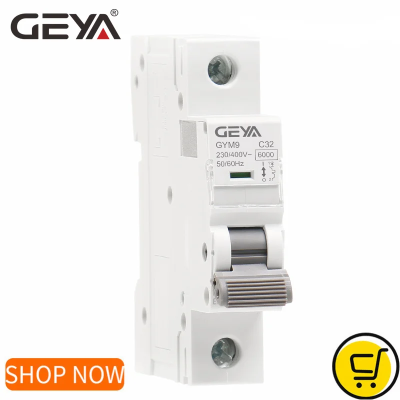 GEYA GYM9 1P MCB 6A-63A Din 레일 220V 400V 회로 차단기 AC 유형 6KA 차단 용량 C 곡선